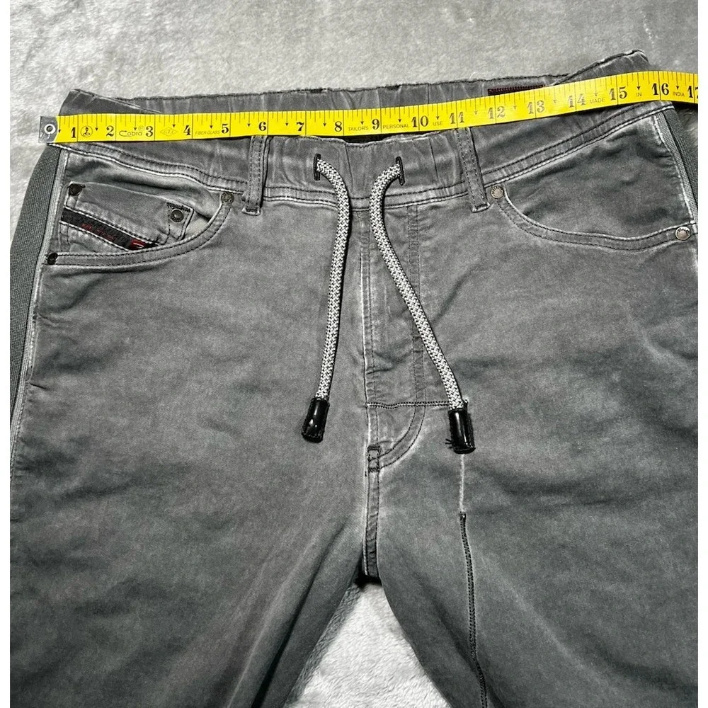 Diesel Pants Men Size 28 Narrot Denim Sweat Distressed Grey Jogger Made In Italy